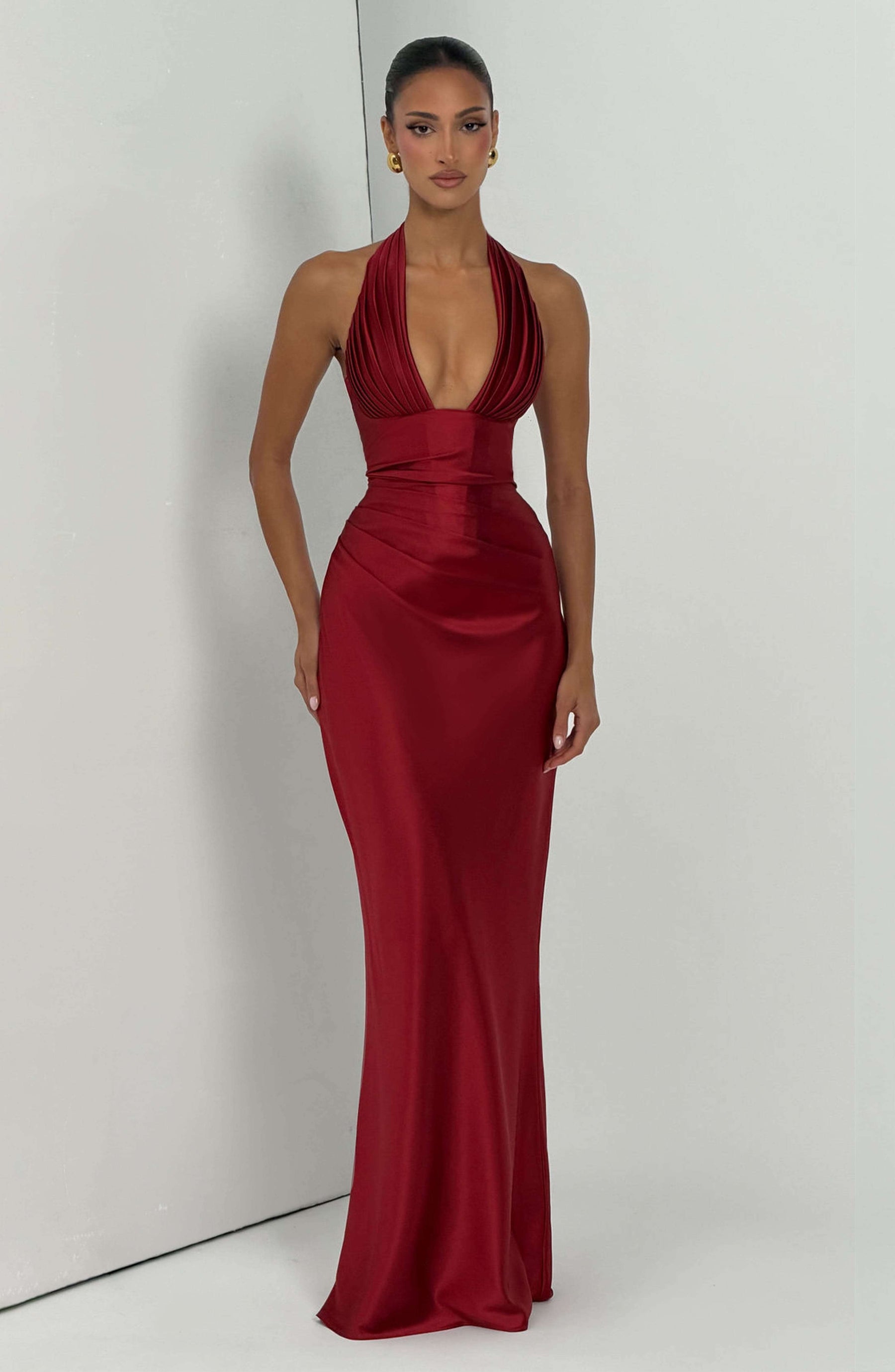 Elowen Maxi Dress - Deep Red Ryvelle