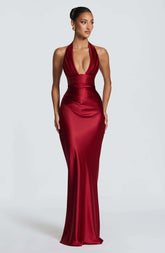 Elowen Maxi Dress - Deep Red Ryvelle