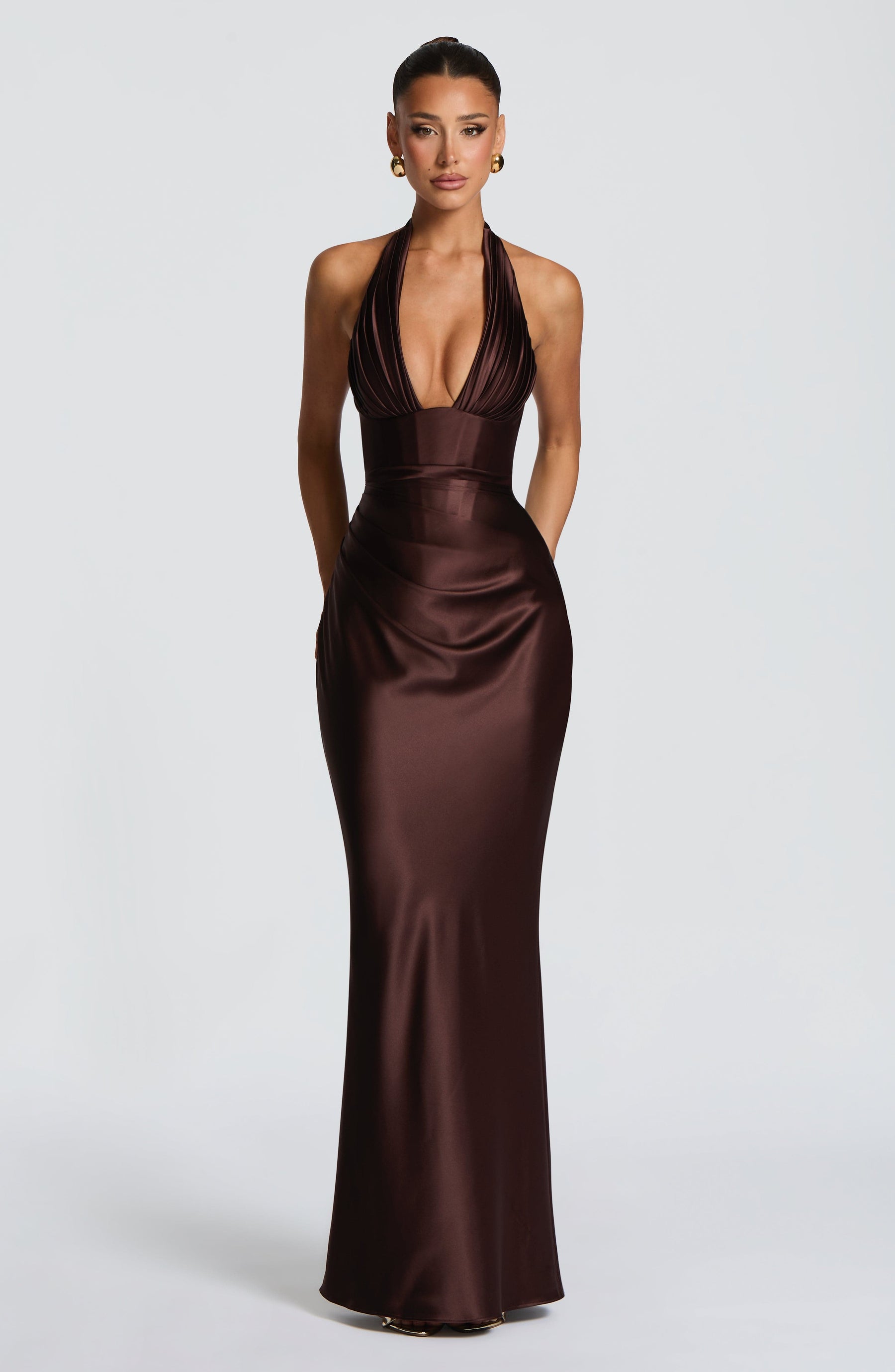 Elowen Maxi Dress - Plum Brown Ryvelle