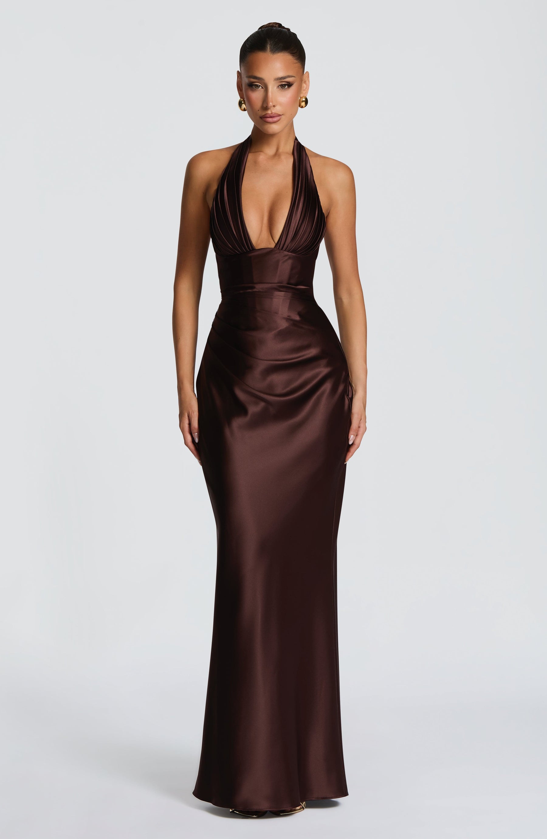 Elowen Maxi Dress - Plum Brown Ryvelle