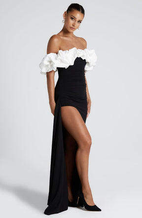 Elsie Maxikleid - Schwarz/Weiß