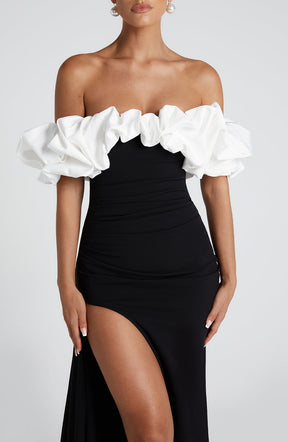 Elsie Maxikleid - Schwarz/Weiß