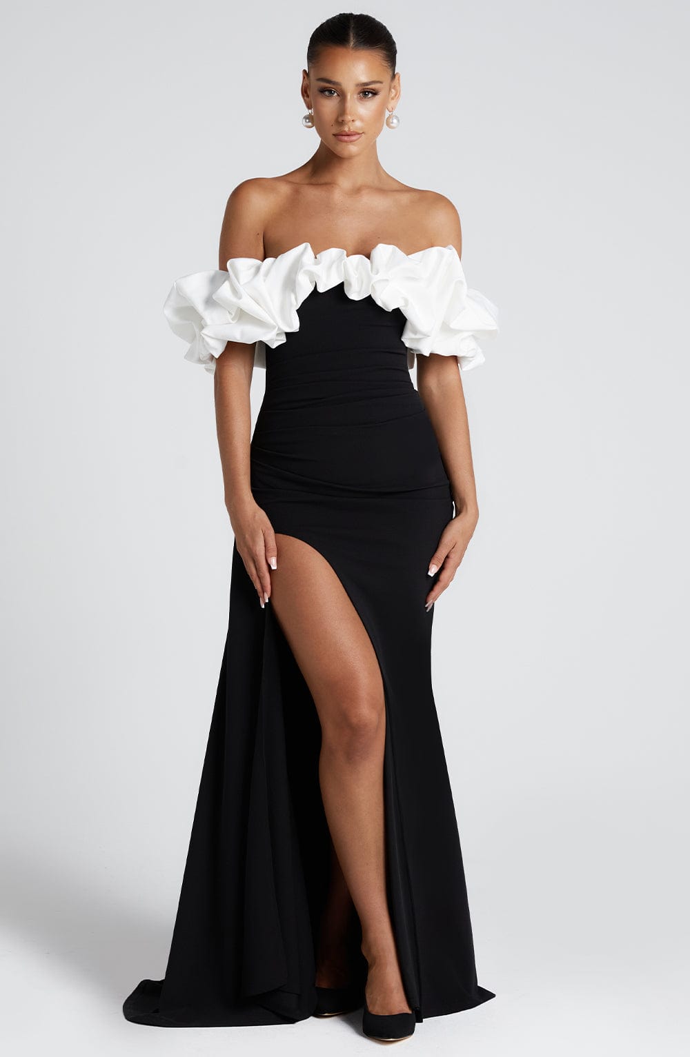 Elsie Maxikleid - Schwarz/Weiß