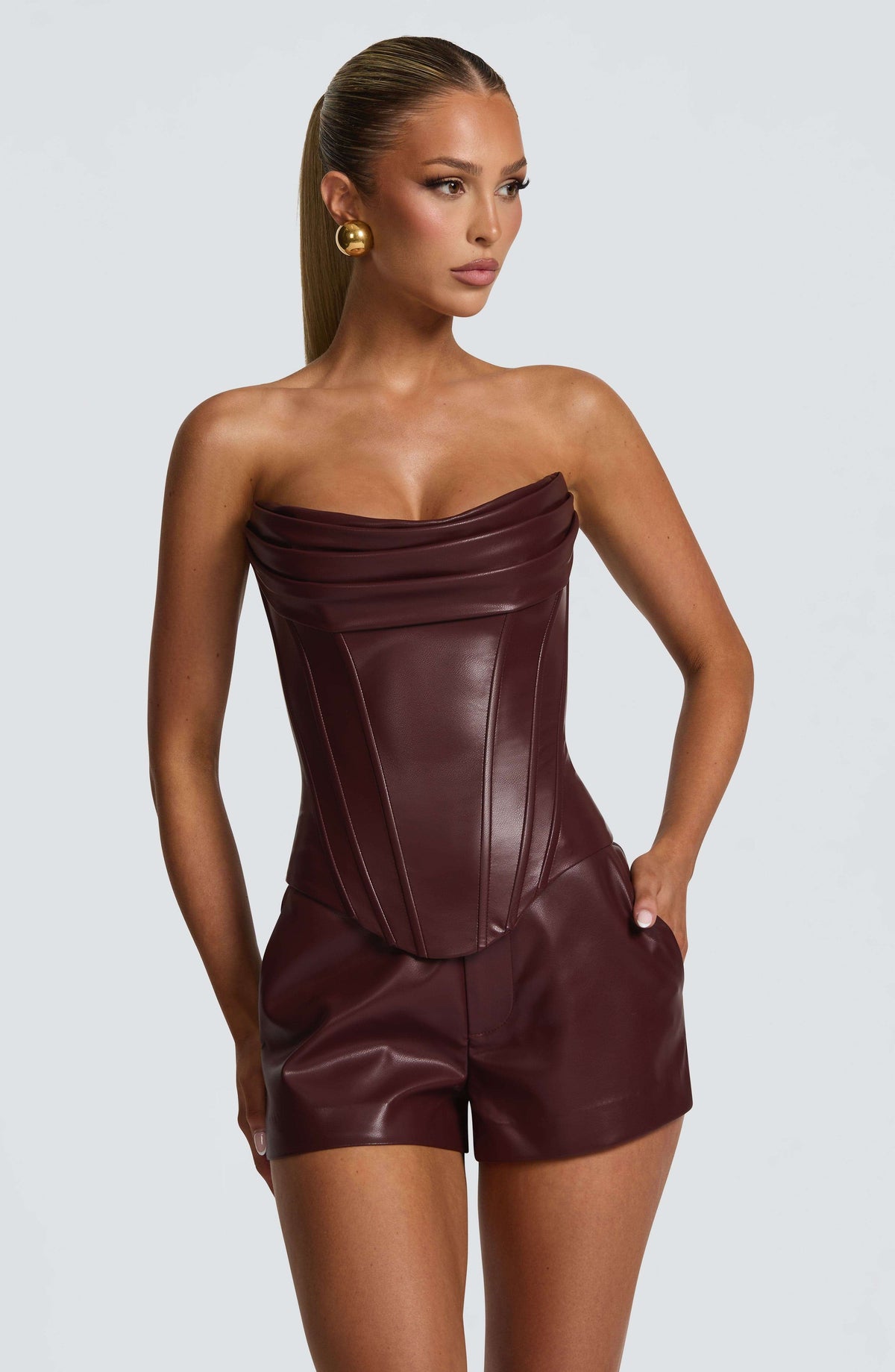 Elvina Corset - Burgundy Ryvelle