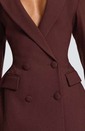 Elvira Mini Dress - Plum Brown Ryvelle