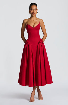 Emerson Midi Dress - Red Ryvelle
