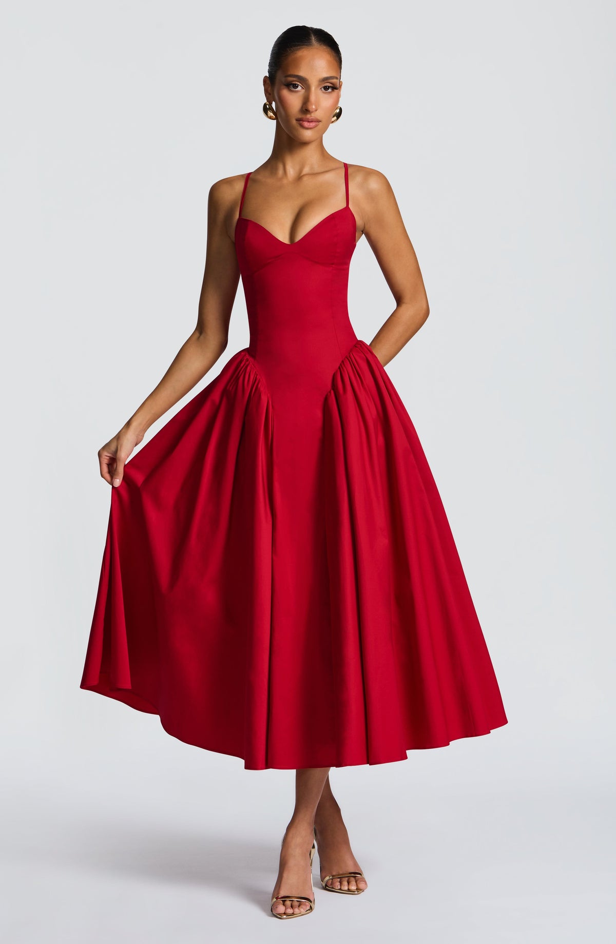 Emerson Midi Dress - Red Ryvelle