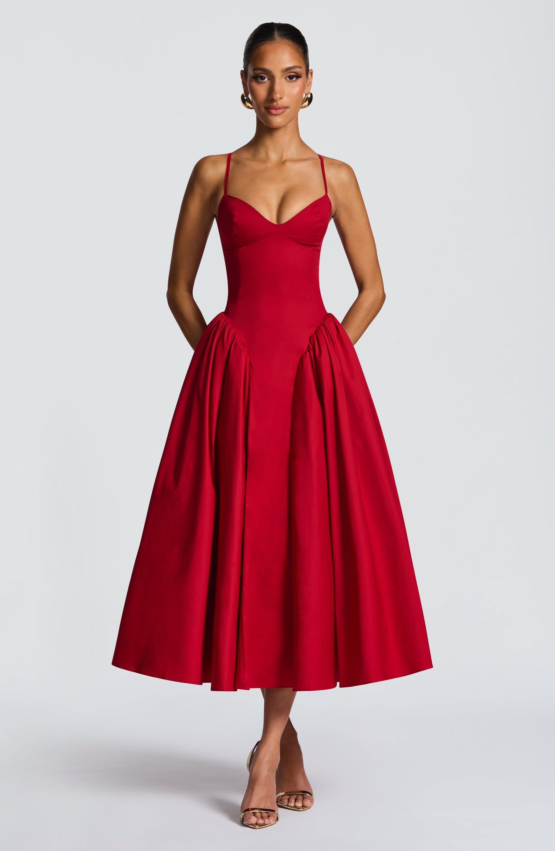 Emerson Midi Dress - Red Ryvelle