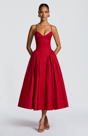 Emerson Midi Dress - Red Ryvelle