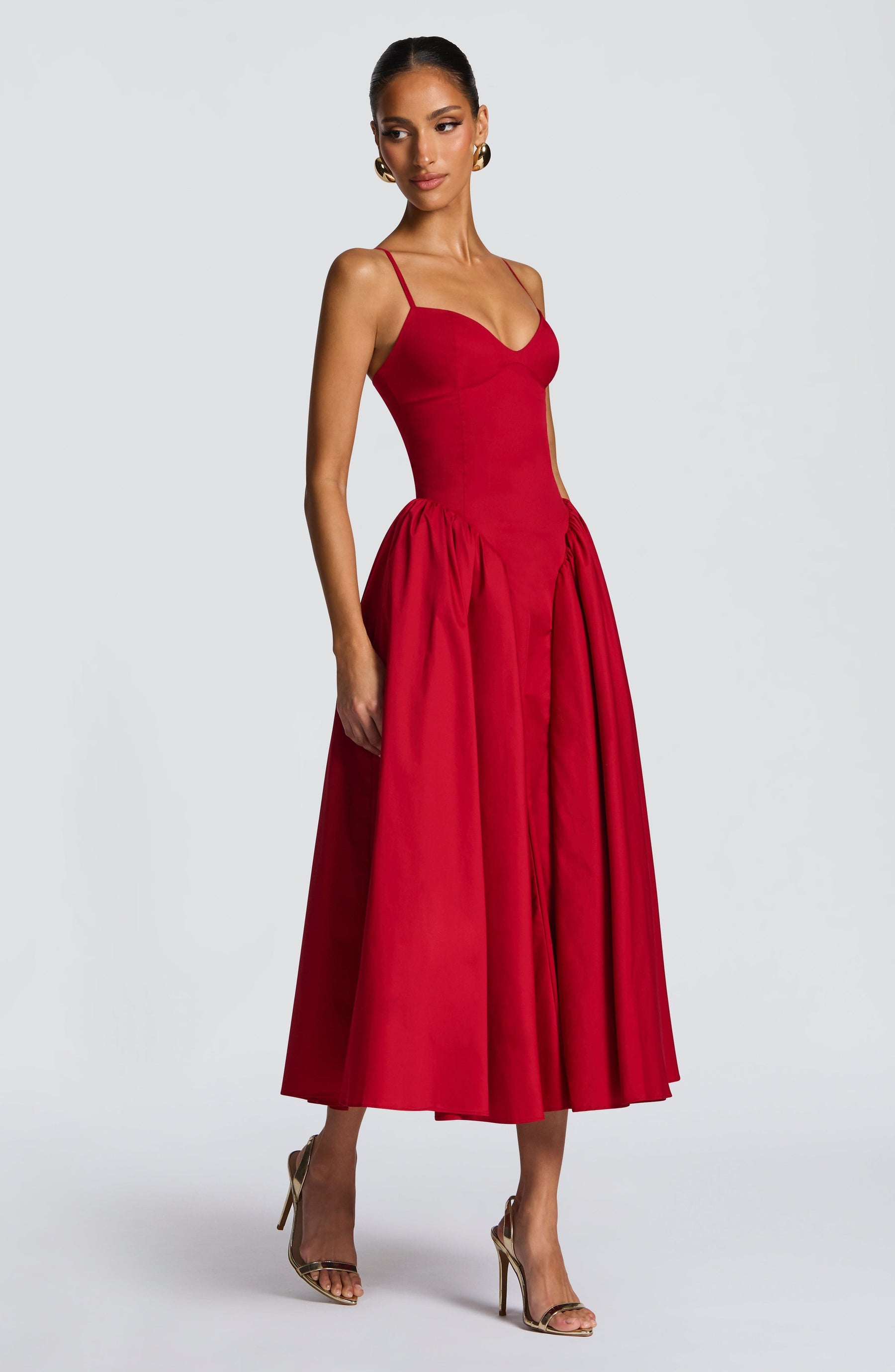 Emerson Midi Dress - Red Ryvelle