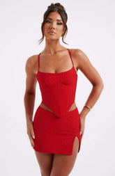 Erika Mini Skirt - Red Ryvelle