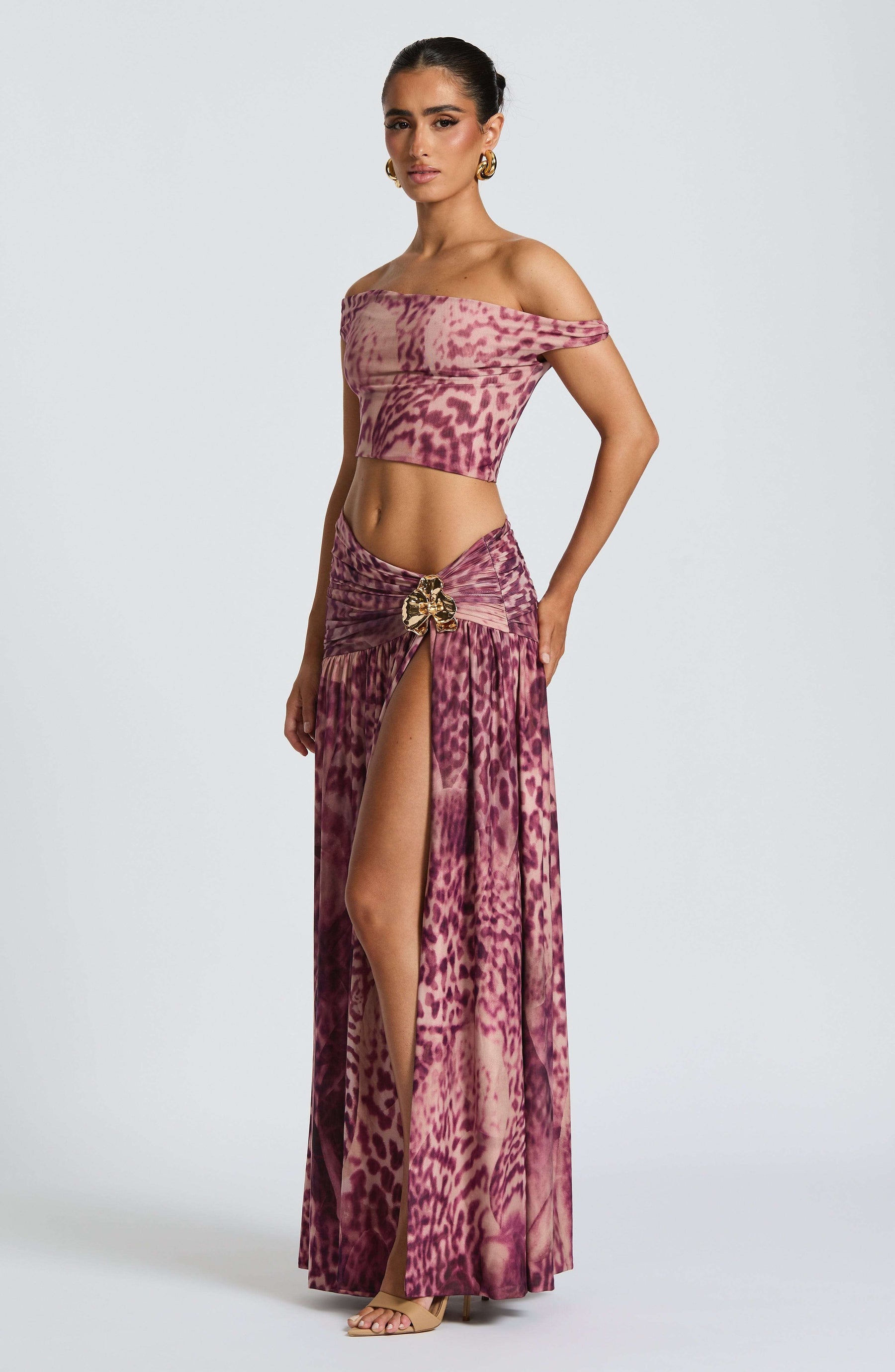 Eva Top - Magenta Orchid Print Ryvelle