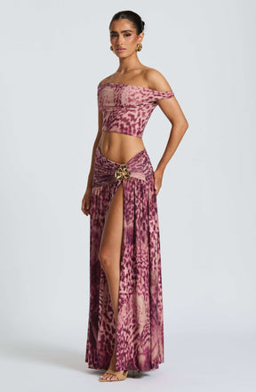 Eva Top - Magenta Orchid Print Ryvelle