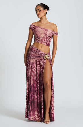 Eva Top - Magenta Orchid Print Ryvelle