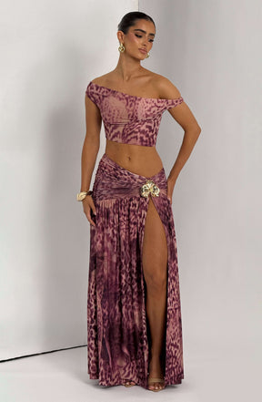 Eva Top - Magenta Orchid Print Ryvelle