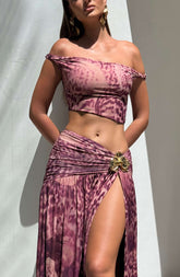 Eva Top - Magenta Orchid Print Ryvelle