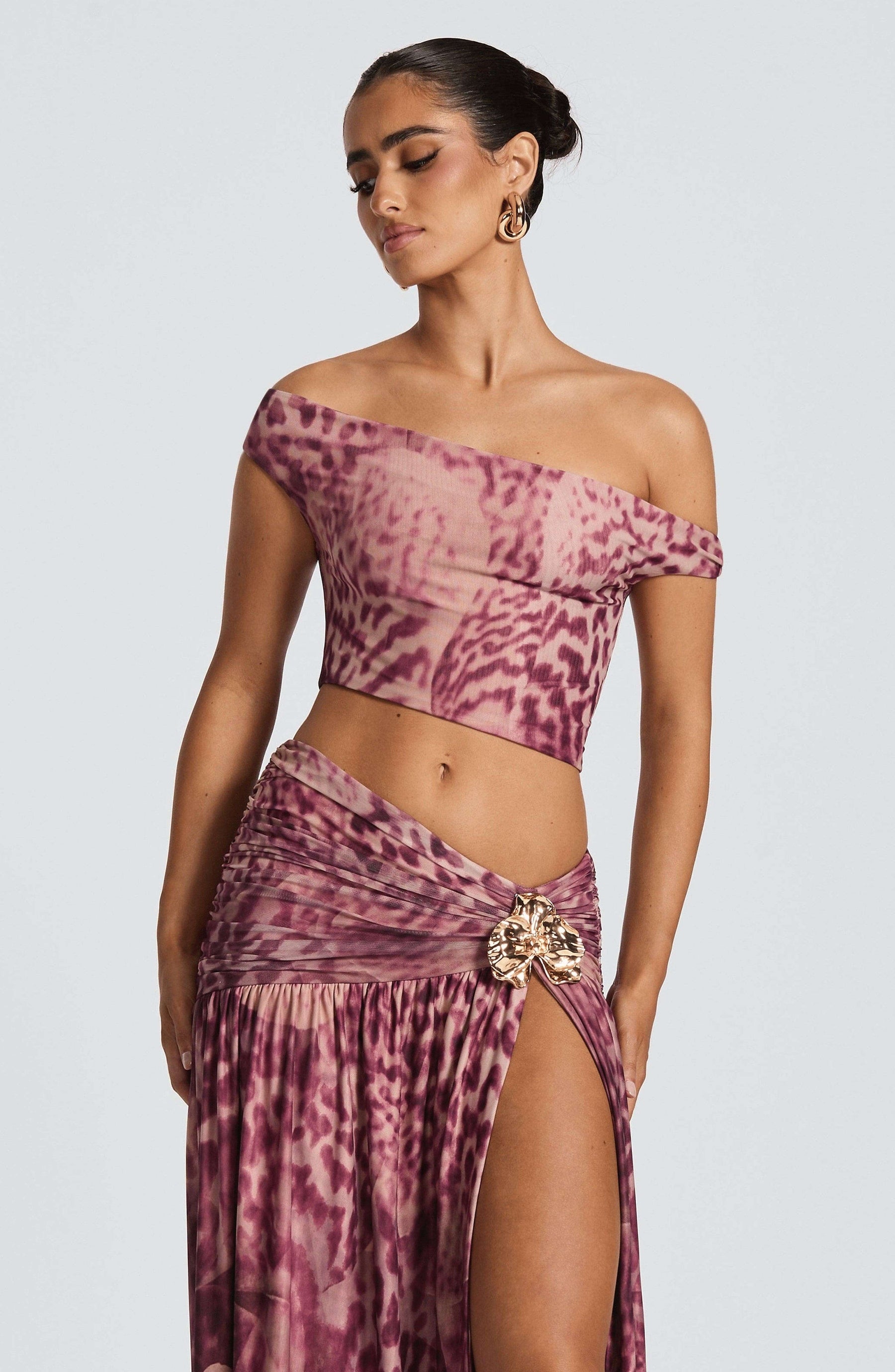 Eva Top - Magenta Orchid Print Ryvelle