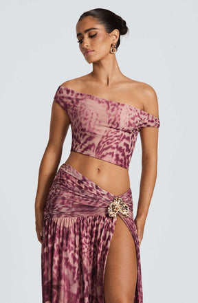 Eva Top - Magenta Orchid Print Ryvelle