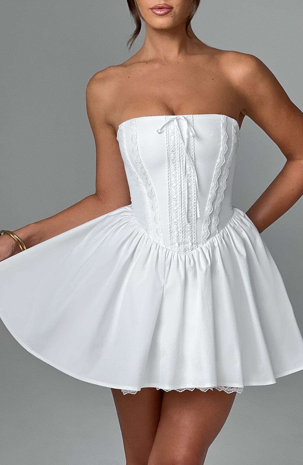 Evie Mini Dress - Ivory Ryvelle