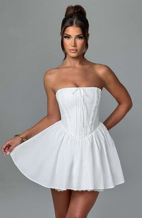 Evie Mini Dress - Ivory Ryvelle
