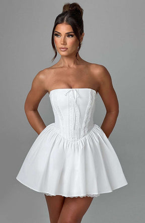 Evie Mini Dress - Ivory Ryvelle