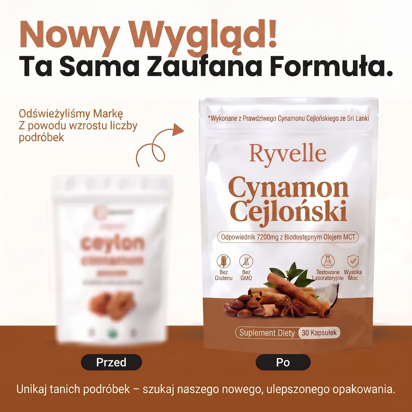 Ceylon Cinnamon Equivalent to 7200mg with MCT Oil