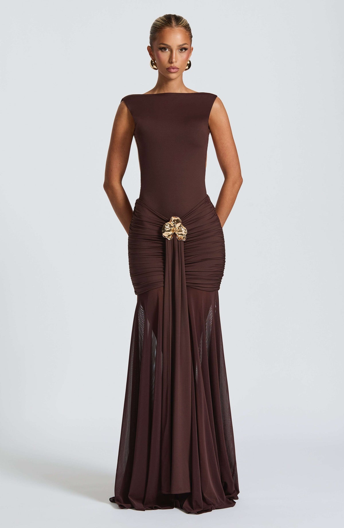 Fae Maxi Skirt - Plum Brown Ryvelle