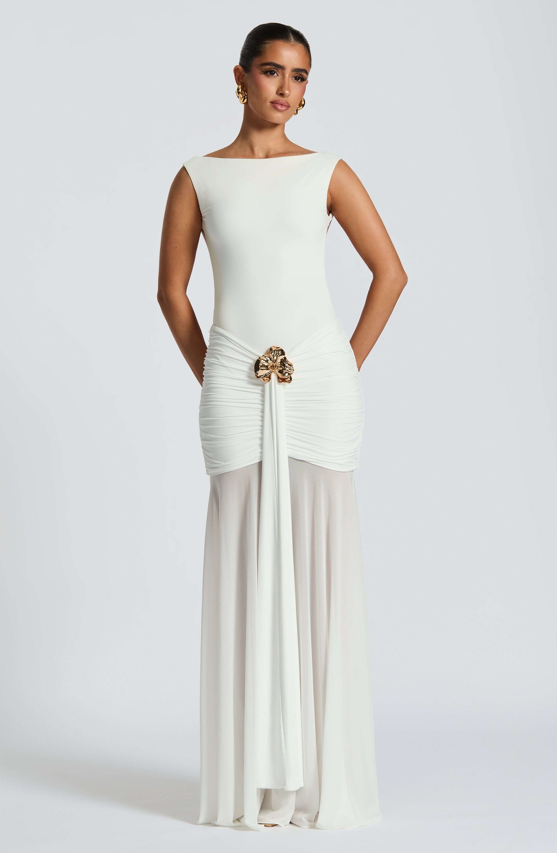 Fae Maxi Skirt - White Ryvelle