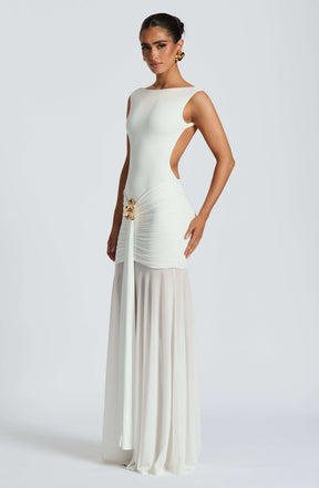 Fae Maxi Skirt - White Ryvelle