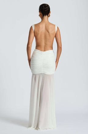 Fae Maxi Skirt - White Ryvelle