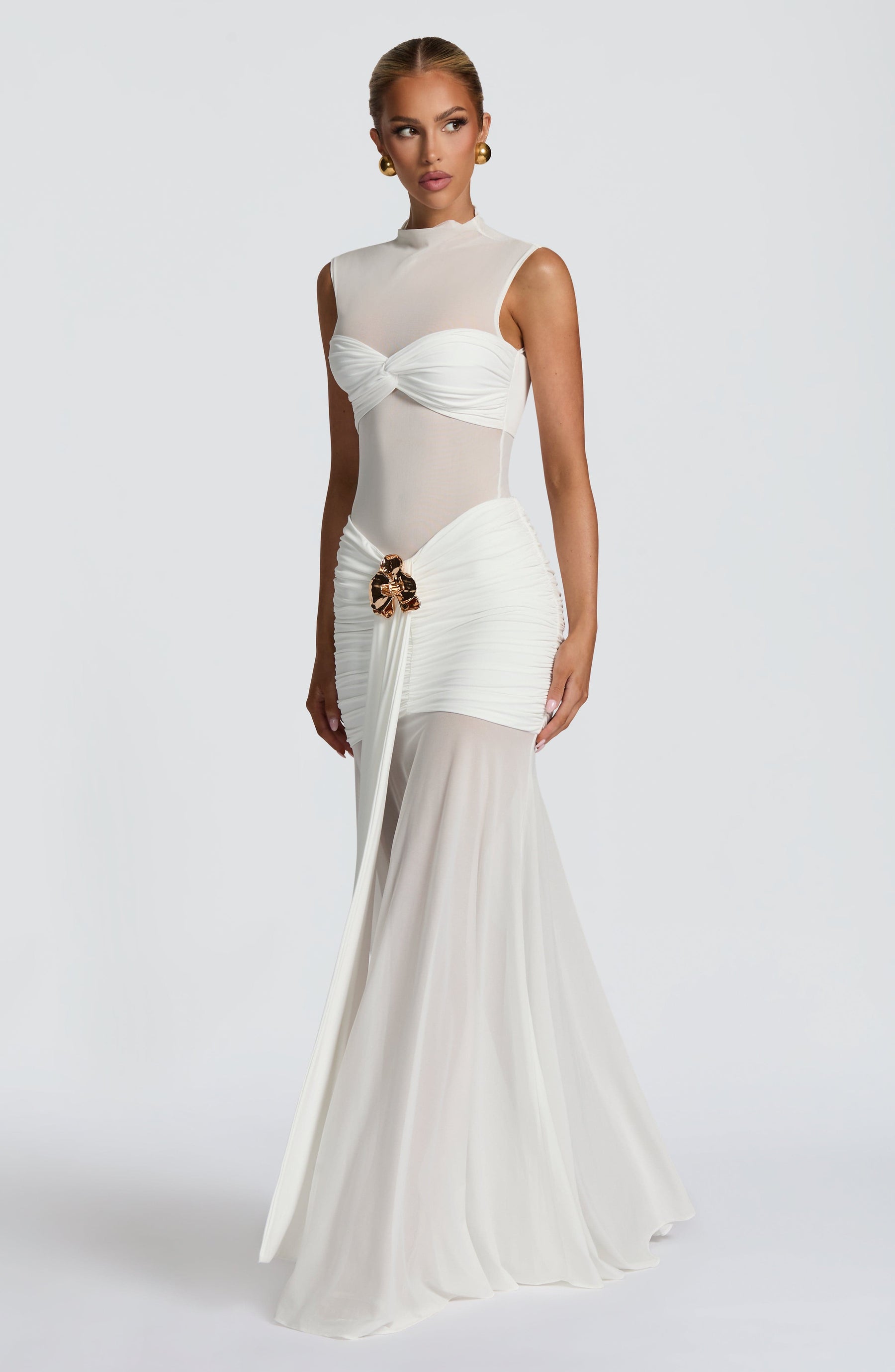 Fae Maxi Skirt - White Ryvelle