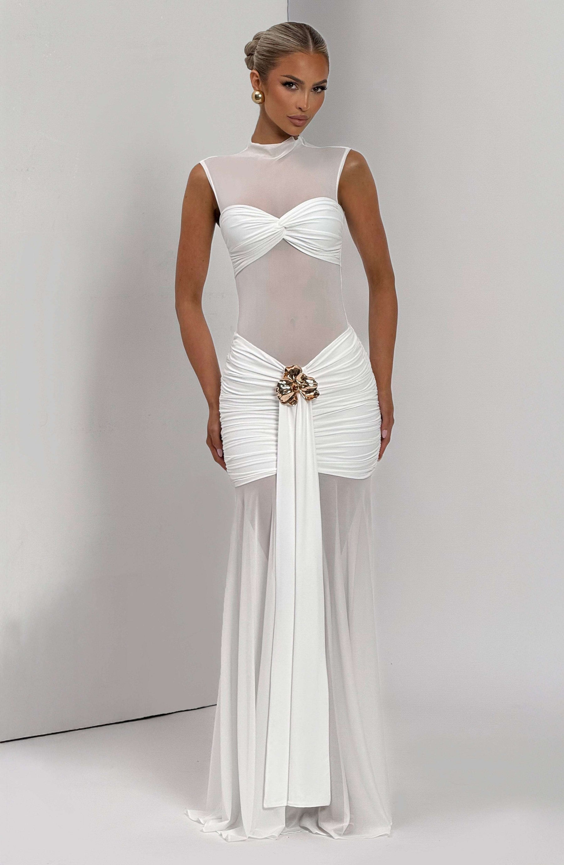 Fae Maxi Skirt - White Ryvelle