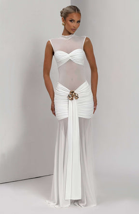 Fae Maxi Skirt - White Ryvelle