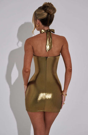 Fallon Mini Dress - Gold Ryvelle