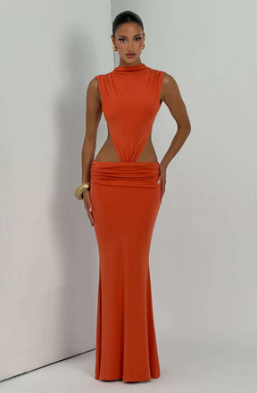 Fenella Maxi Dress - Burnt Orange Ryvelle