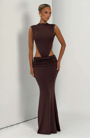 Fenella Maxi Dress - Plum Brown Ryvelle