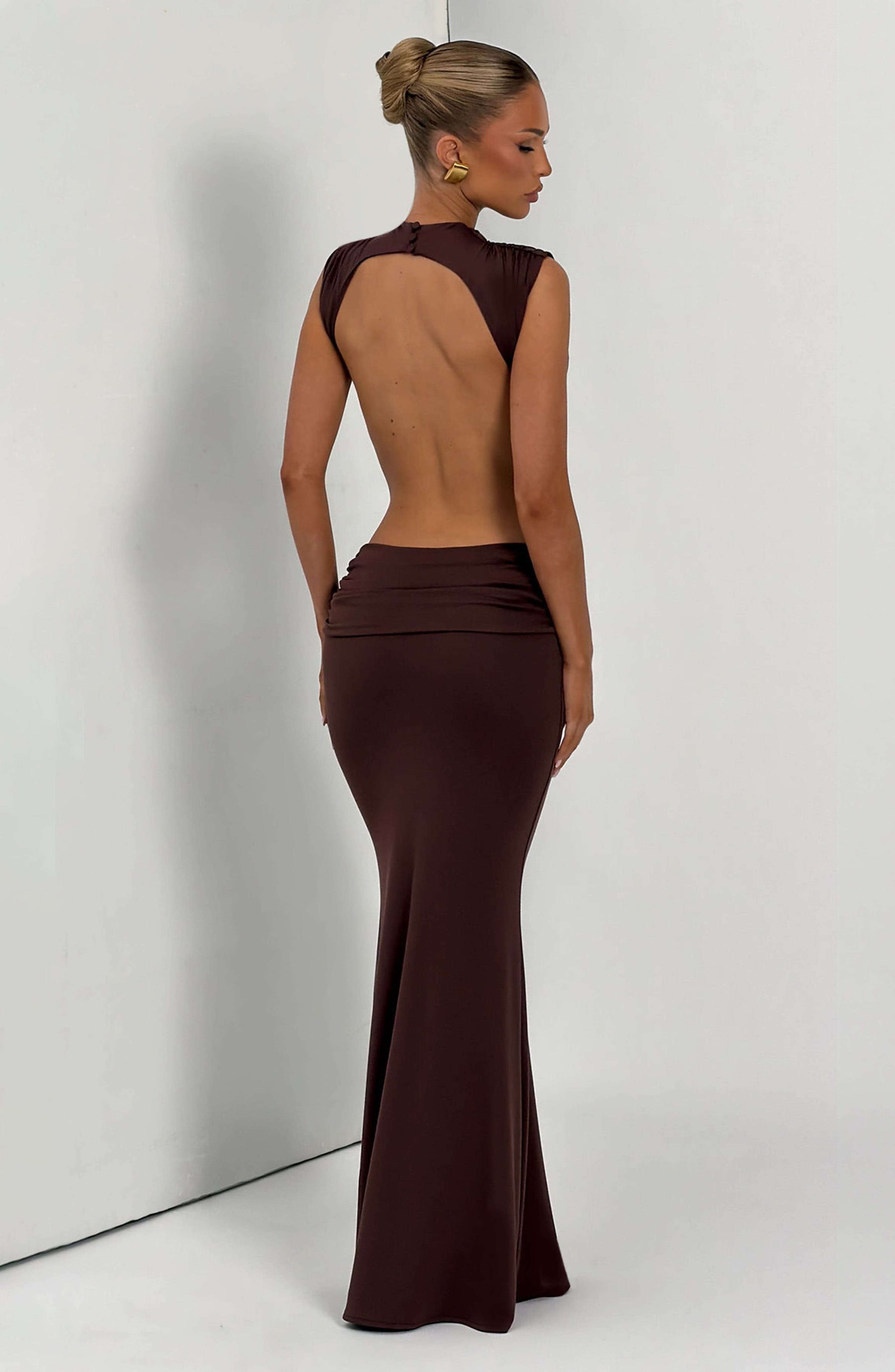 Fenella Maxi Dress - Plum Brown Ryvelle