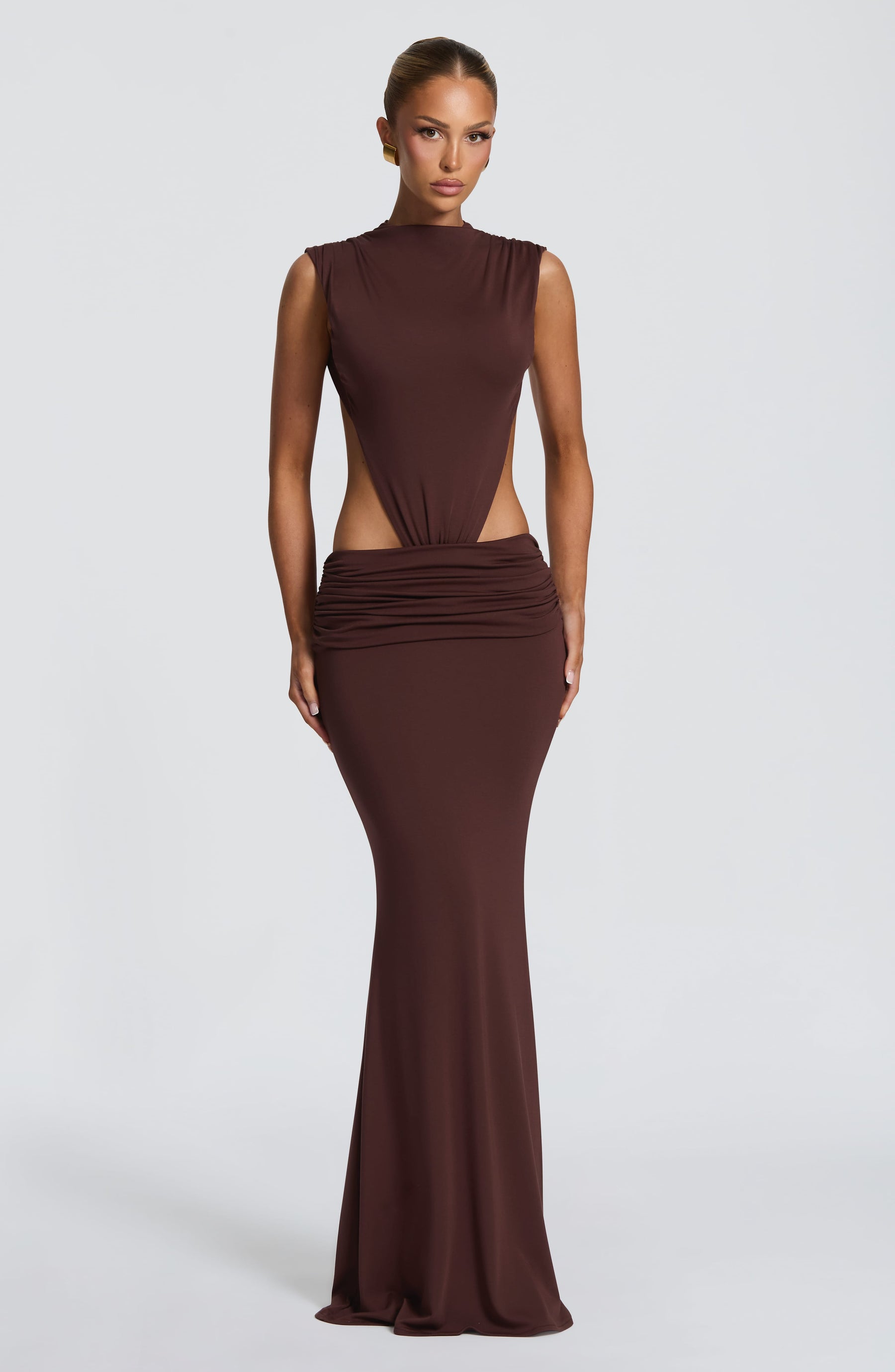 Fenella Maxi Dress - Plum Brown Ryvelle