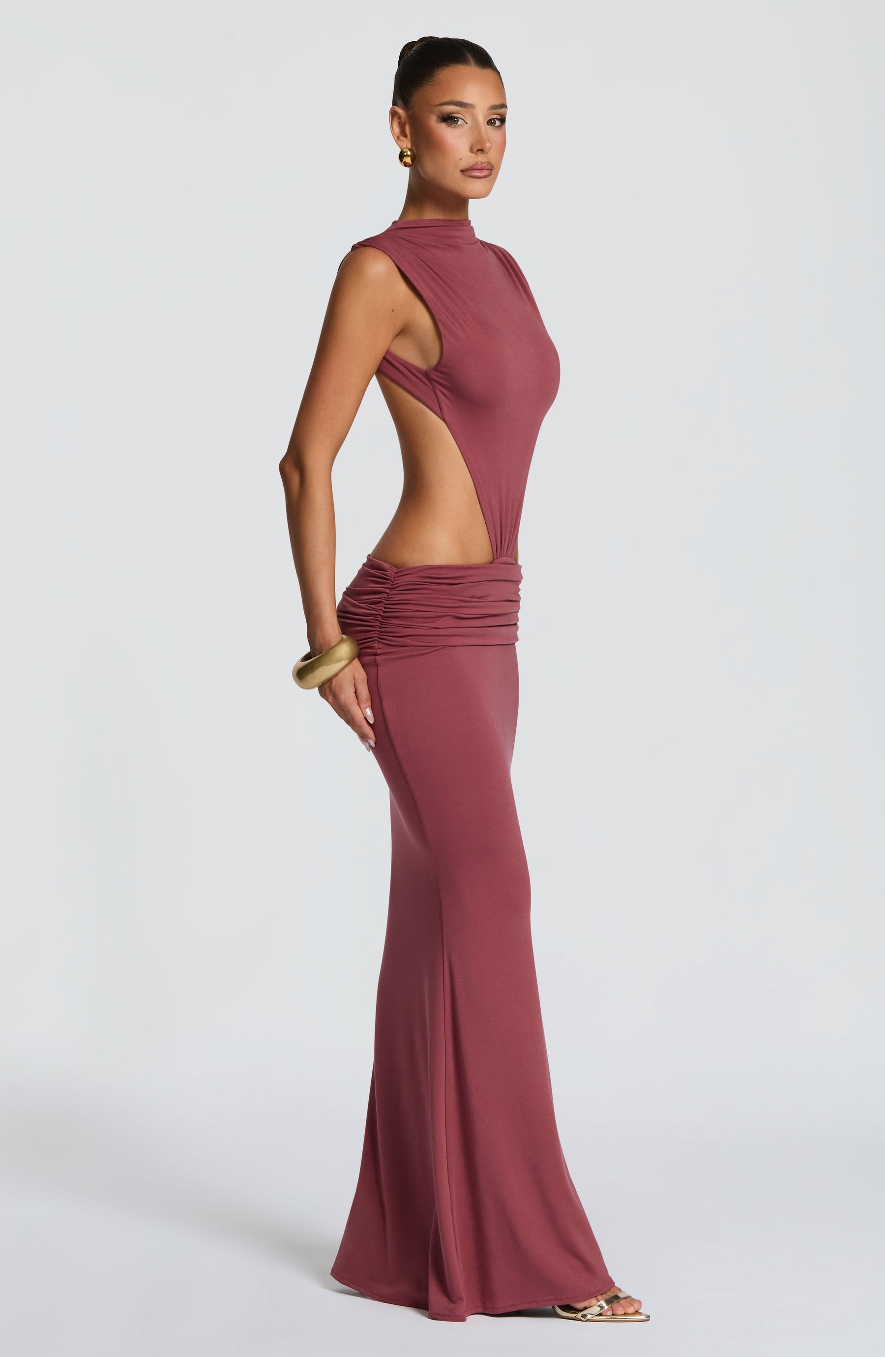 Fenella Maxi Dress - Rose Brown Ryvelle