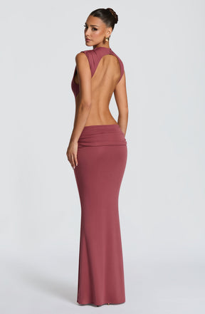 Fenella Maxi Dress - Rose Brown Ryvelle