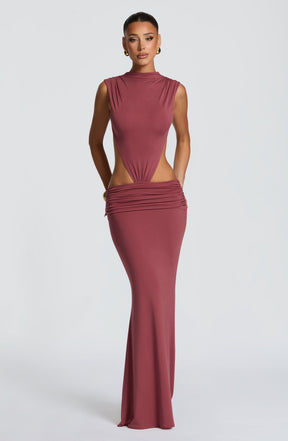Fenella Maxi Dress - Rose Brown Ryvelle