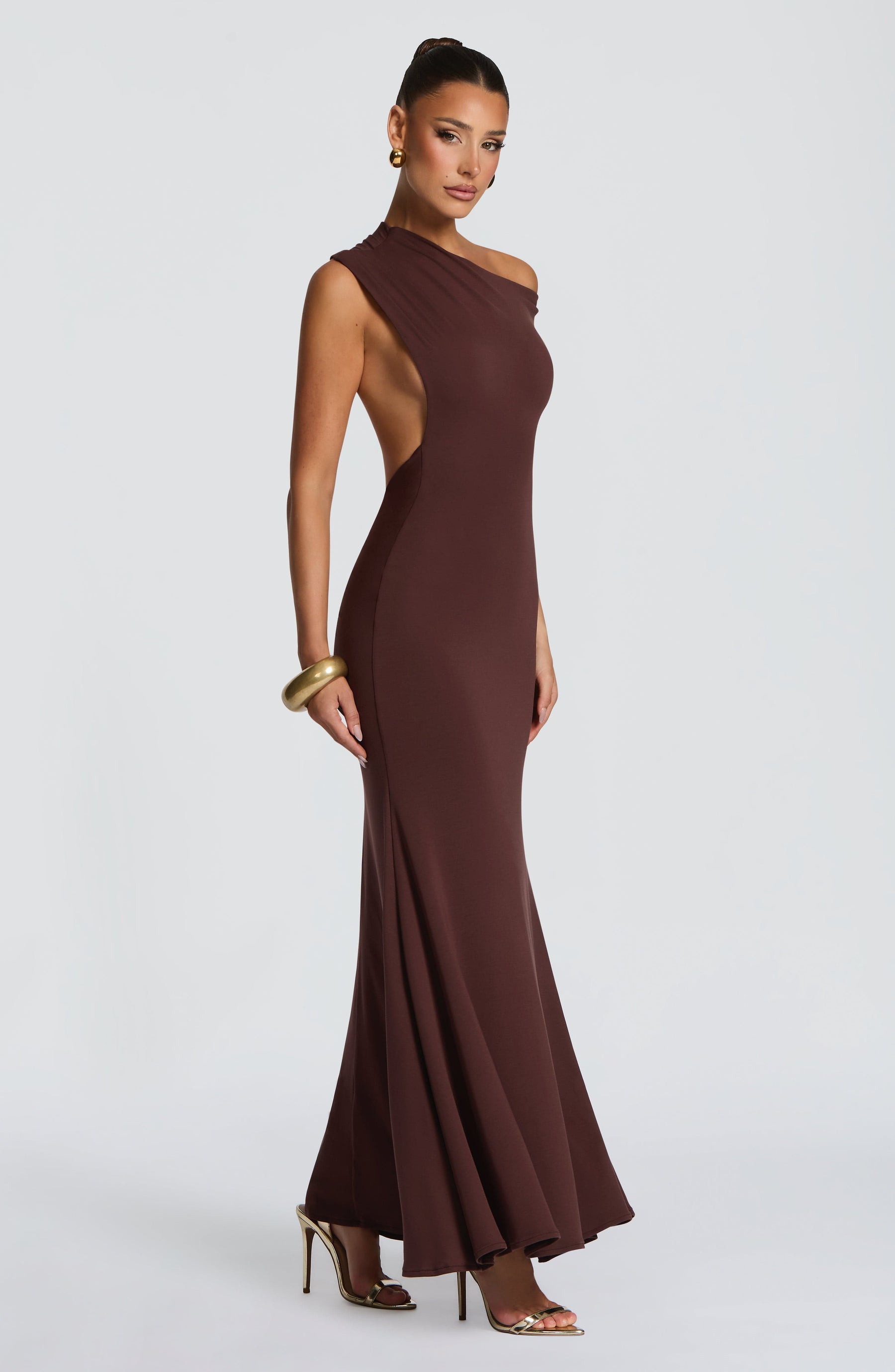 Fiora Maxikleid – Pflaumenbraun
