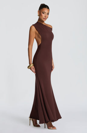 Fiora Maxikleid – Pflaumenbraun