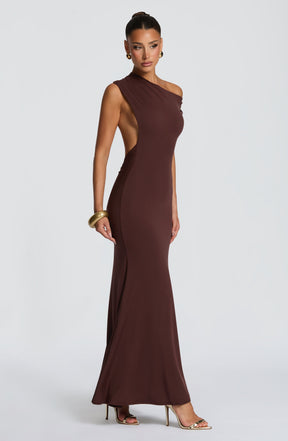 Fiora Maxikleid – Pflaumenbraun
