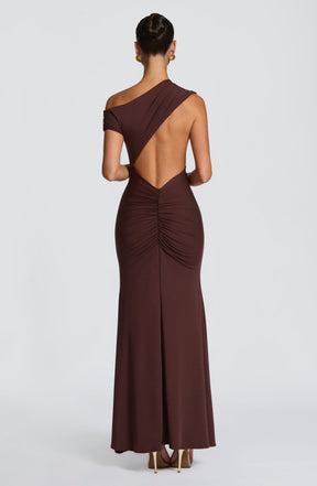 Fiora Maxikleid – Pflaumenbraun