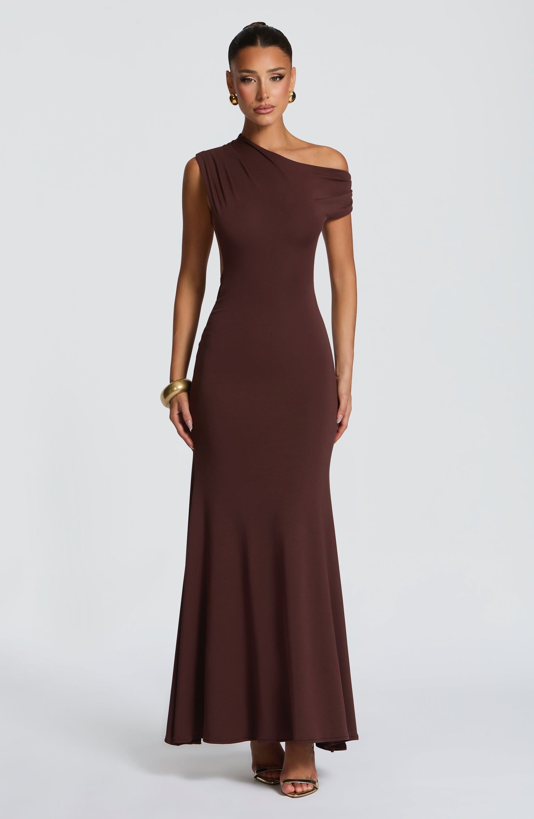 Fiora Maxikleid – Pflaumenbraun