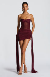 Fiorella Mini Dress - Cherry Lacquer Ryvelle
