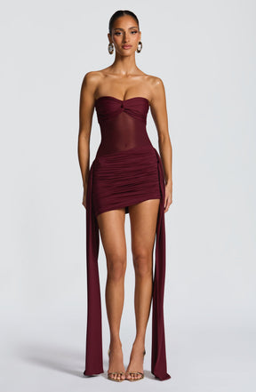 Fiorella Mini Dress - Cherry Lacquer Ryvelle