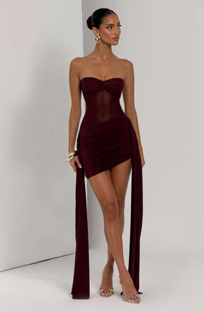 Fiorella Mini Dress - Cherry Lacquer Ryvelle