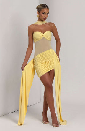Fiorella Mini Dress - Lemon Ryvelle